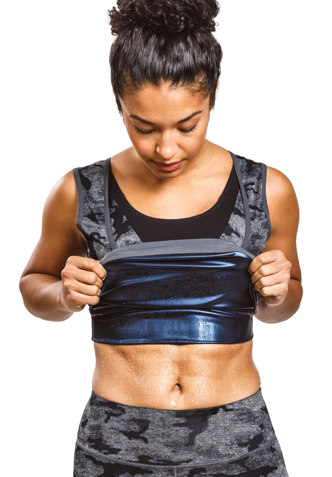 Sweat Shaper Women's Athletic Tank | Grey Camo